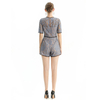 R173 Women Floral lace short sleeves party romper