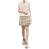B563 Women Cotton V-neck ruched ruffle tank top