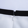 G470 Women Color-block suiting fabric mid waist flapped pocket mini skirt