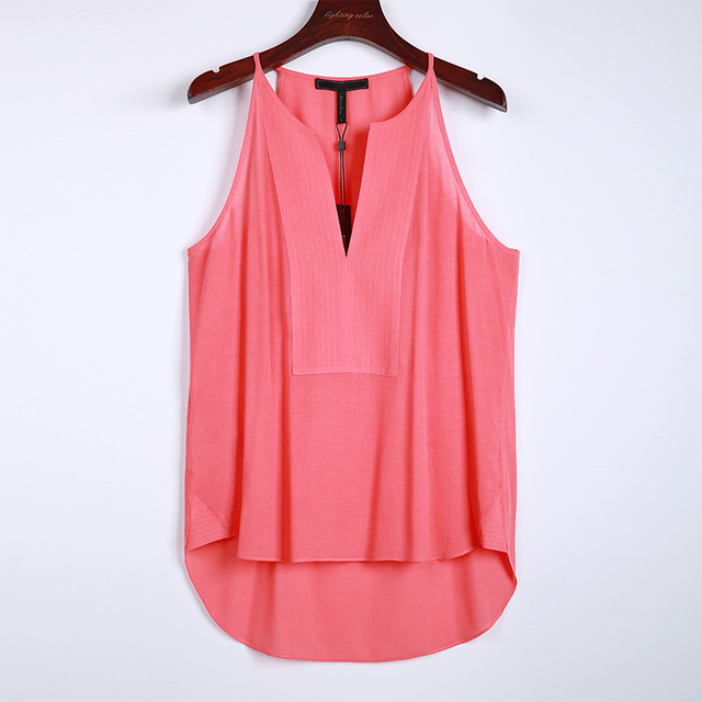 U282 Women Rayon halter neck multi-stitched front placket casual tank top