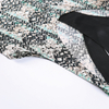 L900 Women Print chiffon color-blocked V-neck picot edge detailed racer back tank top