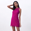 D097-5 Women Floral eyelash lace sleeveless fitted day and party mini dress