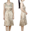 D230 Women Paisley print wraparound tie-waist tiered party dress