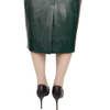 D339 Women croc embossed faux-leather strapless tight fit tube dress