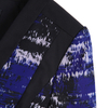G466 Women Print and contrast black stripe panel smart casual cropped jacket