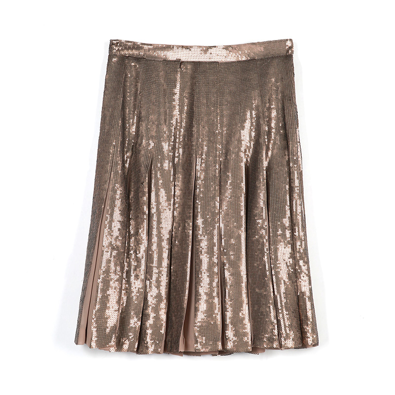 C630 Women sequinned pleated party short skirt