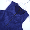 9K42 Women Stretch faux suede round neck sleeveless short sheath dress