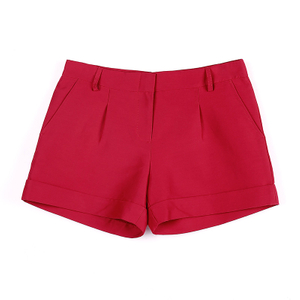 B431 Women solid classic mid-rise tailored smart causal shorts