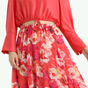T060-7 Women Solid shirt collar long sleeves drawstring waist cropped blouse