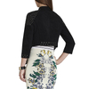 H026 Women faux suede panel eyelet embellished asymmetric short jacket