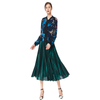 C080 Women Metallic knit elasticated waist full circle sunburst pleated evening midi skirt