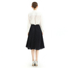 S076-1 Women Polka dot print pleated midi casual skirt