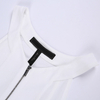 N218 Women Color-blocked halter neck front zip casual tank top
