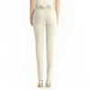 P128 Women Perforated Faux suede combo Ponte knit elasticated waist slim fit pants
