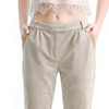 P129 Women Faux suede side stripe zip cuff smart casual tailored pants