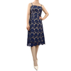 D405 Women flower embroidered lace bare shoulder midi party dress