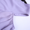 Y125 Women Solid cold shoulder long sleeves front short back long asymmetrical hem oversized shirt