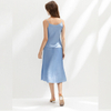 C156 Women Solid Satin Strappy Camisole Casual Top