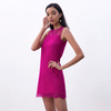 D097-5 Women Floral eyelash lace sleeveless fitted day and party mini dress