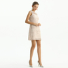 D109 Women Macramé lace sleeveless fitted day and party mini dress