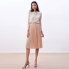 S280S Women Solid chiffon elasticated waist full circle sunburst pleated short skirt