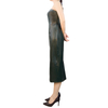 D339 Women croc embossed faux-leather strapless tight fit tube dress