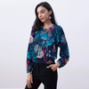 J251 Women Floral print knitted round neck front zip fastening smart casual short jacket.