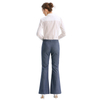 P164-2 Women Tencel polyester stretch denim flared smart casual tailored trousers