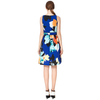 D038 Women Flower print key-hole neckline sleeveless mini day dress