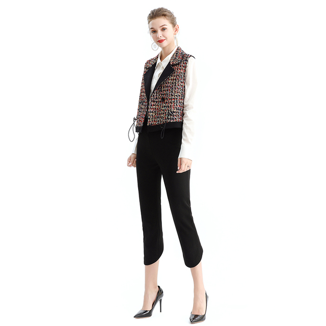 P185 Solid stretch slim-fit three-quarter length smart casual pants