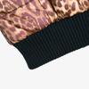 T244 Women Leopard print concealed zip hooded padded outer vest