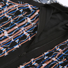 J579 Women Paisley print combo ribbed hem short bomber jacket
