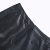 P243 Women faux leather zipped pockets smart casual mini shorts