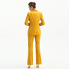 J155-4 Women Velvet notched lapel long sleeves tailored-cut single-breasted blazer