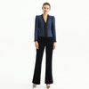 J189 Women Tweed jacket V-neck Puff sleeve chain trimmed short jacket