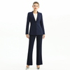 J156-1 Women Polyester crepe long sleeves notched lapel tailored-cut single-breasted blazer