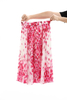 S076 Women Floral print chiffon pleated casual midi skirt