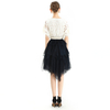 S077-1 Women Swiss-dots tulle multi-layers asymmetric party short skirt