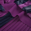 T869 Women Color-block patchwork design pleated midi party dress