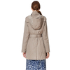 C141 Women Water resistant notch collar hooded double breasted trench coat.