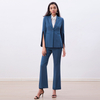 P147-7 Women Solid mid-rise fitted straight leg tailored trousers