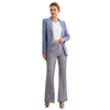 P164 Women Floral lace mid-rise boot-cut tailored evening trousers