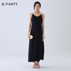 A410 Women Solid satin strappy A-line slip dress