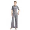 R163 Women All-over lace short sleeves party jumpsuit