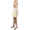 D426 Women Solid strappy multi-layers motif decorated hemline mini party dress 