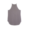 U282 Women Fuji silk halter neck multi-stitched front placket casual tank top
