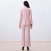 J249 Women Waffle texture V-neck tailored-cut single-breasted jacket