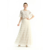 S212 Women Solid tulle-layered maxi party skirt