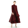 D120 Girls All-over embroidered ribbon detailing long sleeves evening midi gown