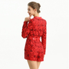 R154-1 Women All-over cut out embroidery long sleeves party romper
